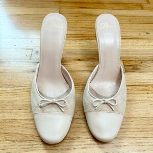 Ballet slipper mule heels